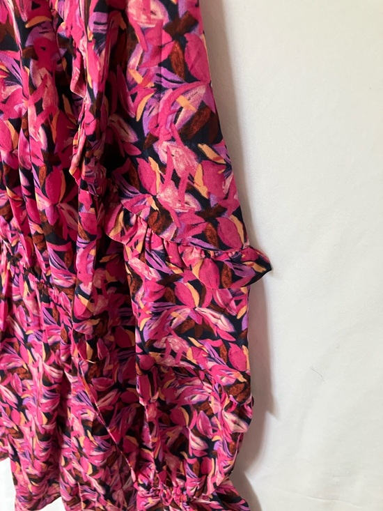 Entro: Pink Floral Long Sleeve Dress- M - Picture 9 of 16